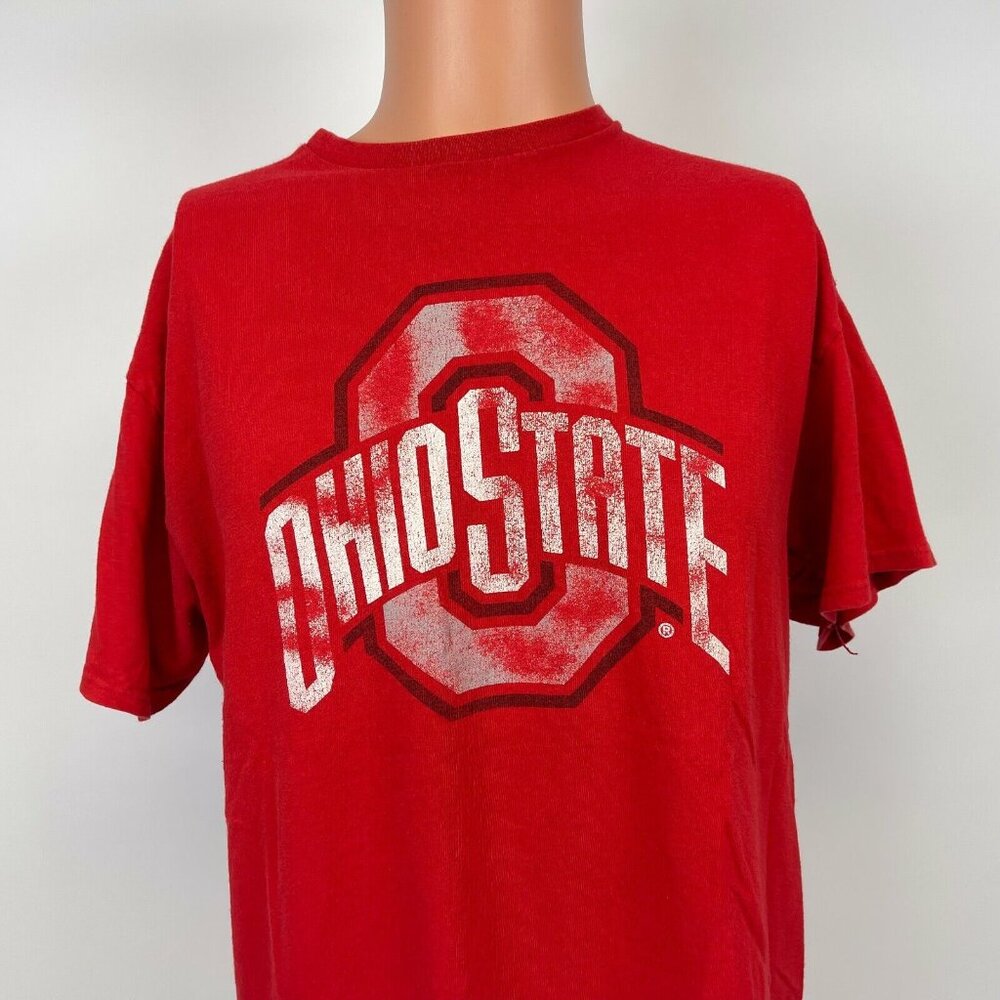 Ohio State University Buckeyes Retro T Shirt NCAA College Red Size L